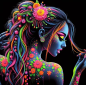 Preview: Diamond Painting Schöne Frau mit Tattoos